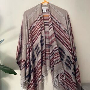 Pendleton Striped Shawl with Fringe